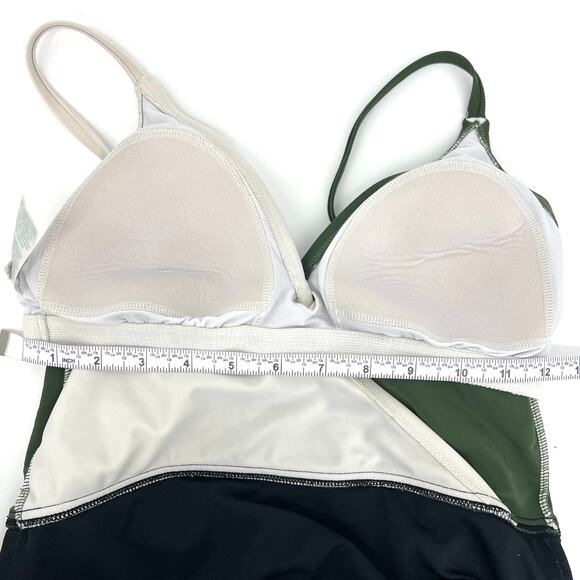 Kona Sol Color Block One Piece Adjustable Strap Bathing Suit Built in Bra Size M - Picture 7 of 11